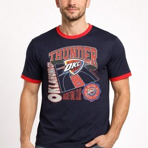 Mens NBA Ultra Game Oklahoma City Thunder Basketball T Shirt Size M Navy Orange